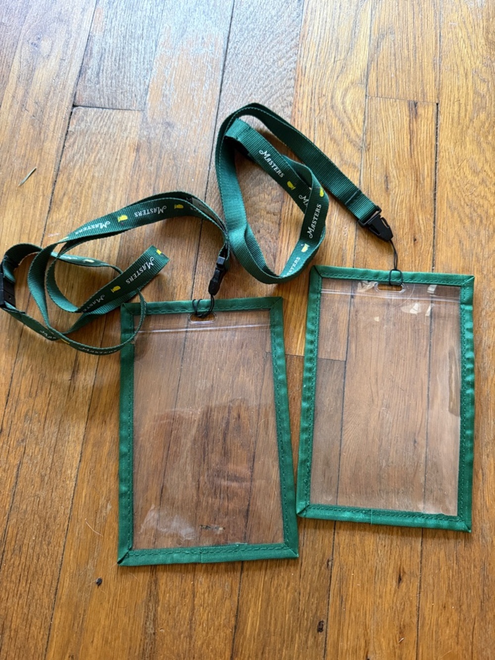 Set of 2 Masters badge pass holders lanyards